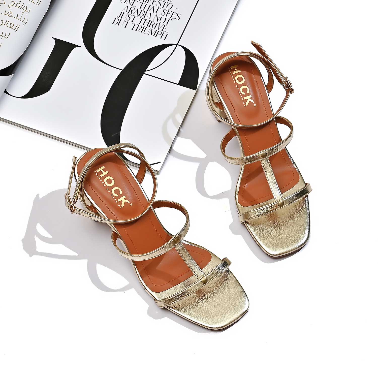 Gold Leather Sandal - Image 3